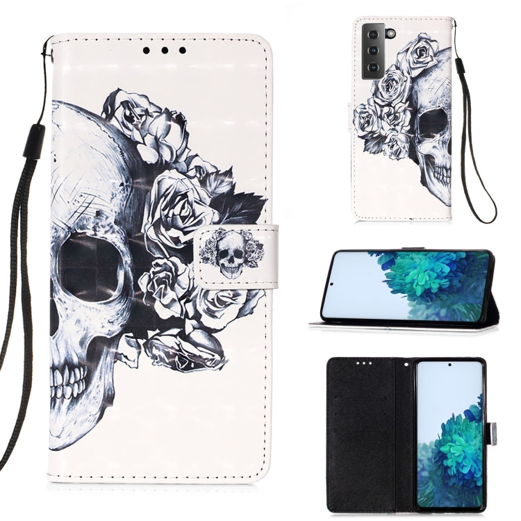 For Samsung Galaxy 21+ 5G 3D Painting Horizontal Flip Leather Case with Holder & Card Slot & Wallet & Lanyard