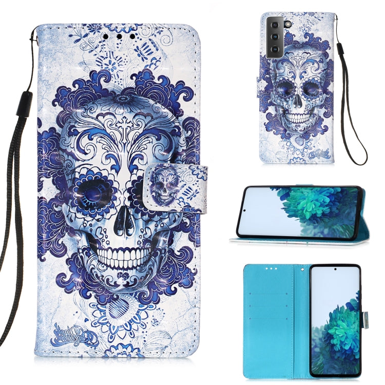 For Samsung Galaxy 21+ 5G 3D Painting Horizontal Flip Leather Case with Holder & Card Slot & Wallet & Lanyard