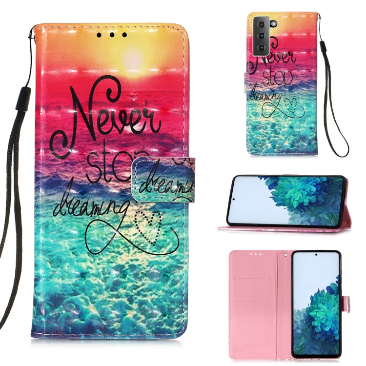For Samsung Galaxy 21+ 5G 3D Painting Horizontal Flip Leather Case with Holder & Card Slot & Wallet & Lanyard