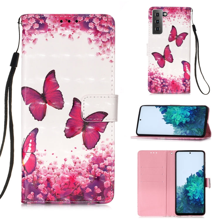 For Samsung Galaxy 21+ 5G 3D Painting Horizontal Flip Leather Case with Holder & Card Slot & Wallet & Lanyard