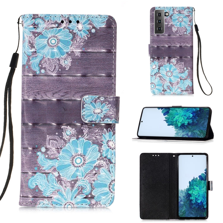 For Samsung Galaxy 21+ 5G 3D Painting Horizontal Flip Leather Case with Holder & Card Slot & Wallet & Lanyard