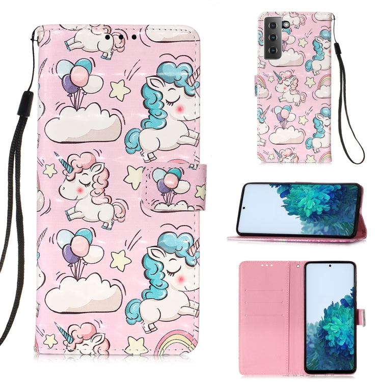 For Samsung Galaxy 21+ 5G 3D Painting Horizontal Flip Leather Case with Holder & Card Slot & Wallet & Lanyard