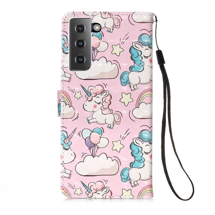 For Samsung Galaxy 21+ 5G 3D Painting Horizontal Flip Leather Case with Holder & Card Slot & Wallet & Lanyard
