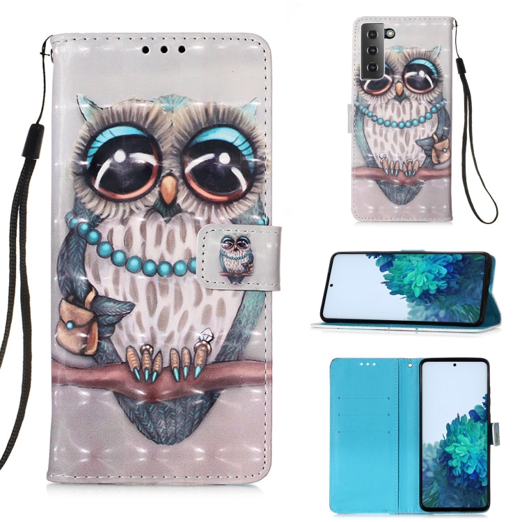 For Samsung Galaxy 21+ 5G 3D Painting Horizontal Flip Leather Case with Holder & Card Slot & Wallet & Lanyard