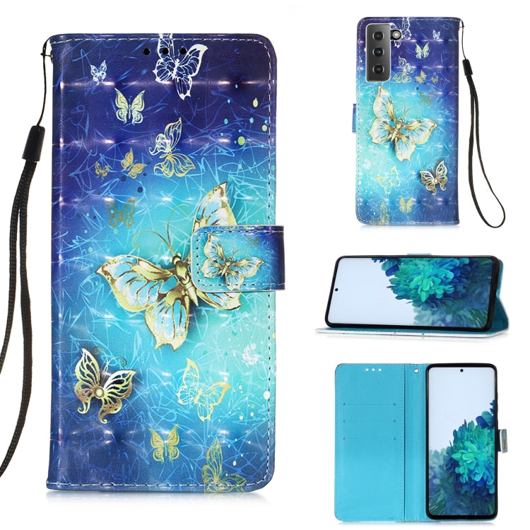 For Samsung Galaxy 21+ 5G 3D Painting Horizontal Flip Leather Case with Holder & Card Slot & Wallet & Lanyard