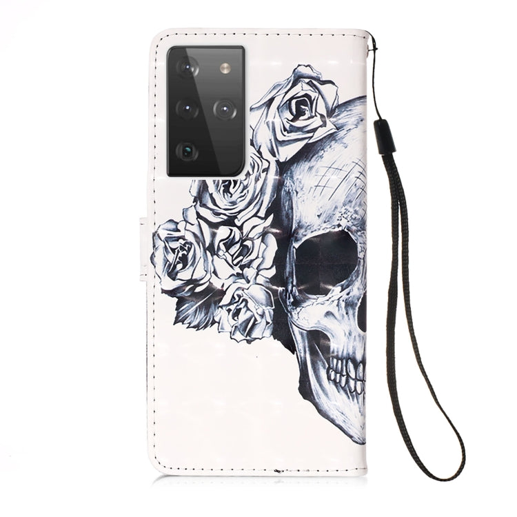 For Samsung Galaxy 21 Ultra 5G 3D Painting Horizontal Flip Leather Case with Holder & Card Slot & Wallet & Lanyard