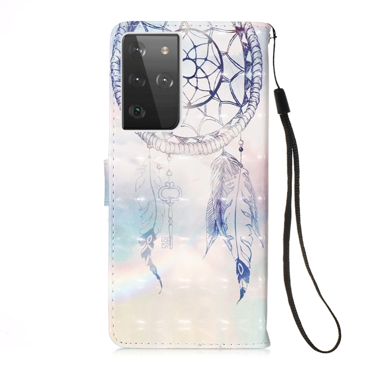 For Samsung Galaxy 21 Ultra 5G 3D Painting Horizontal Flip Leather Case with Holder & Card Slot & Wallet & Lanyard