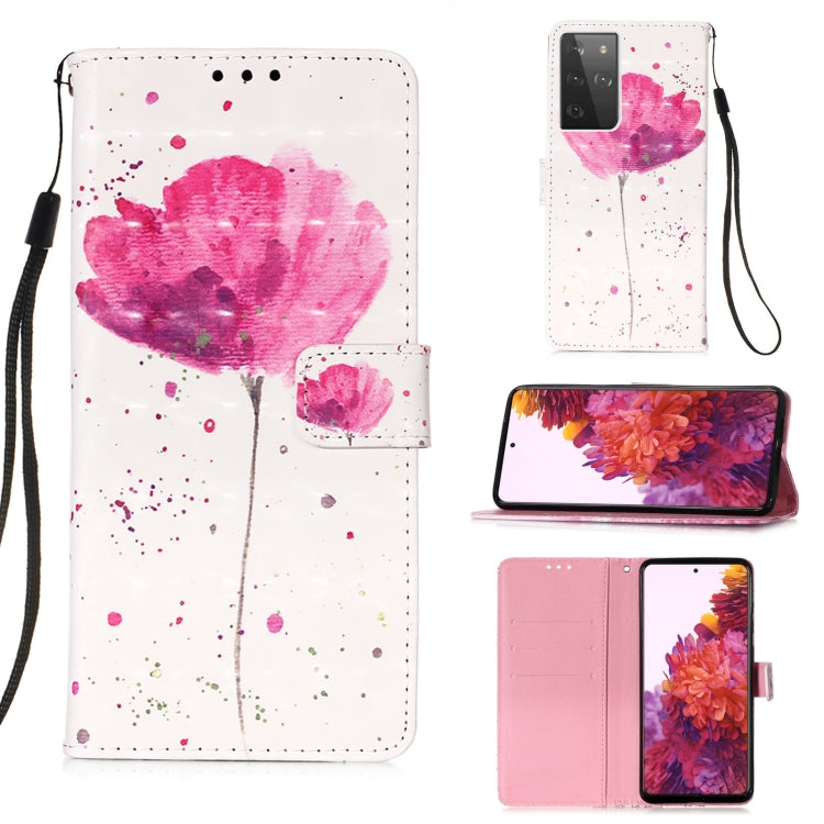 For Samsung Galaxy 21 Ultra 5G 3D Painting Horizontal Flip Leather Case with Holder & Card Slot & Wallet & Lanyard