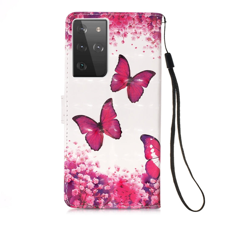 For Samsung Galaxy 21 Ultra 5G 3D Painting Horizontal Flip Leather Case with Holder & Card Slot & Wallet & Lanyard