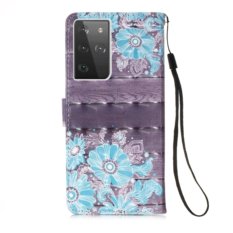 For Samsung Galaxy 21 Ultra 5G 3D Painting Horizontal Flip Leather Case with Holder & Card Slot & Wallet & Lanyard