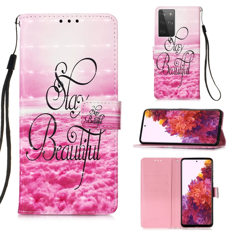 For Samsung Galaxy 21 Ultra 5G 3D Painting Horizontal Flip Leather Case with Holder & Card Slot & Wallet & Lanyard