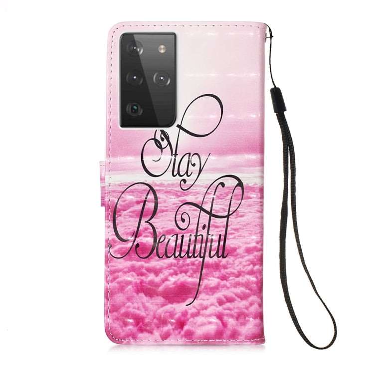 For Samsung Galaxy 21 Ultra 5G 3D Painting Horizontal Flip Leather Case with Holder & Card Slot & Wallet & Lanyard