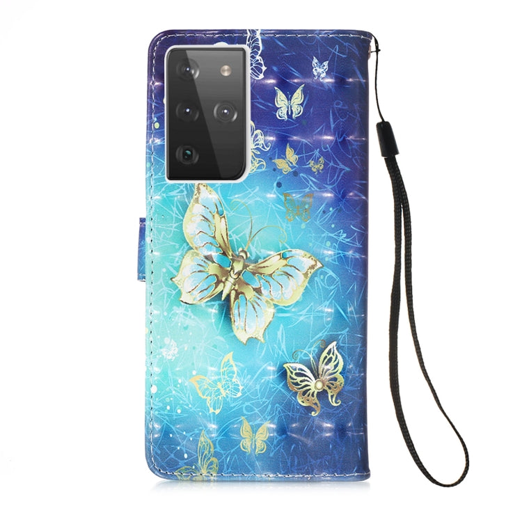 For Samsung Galaxy 21 Ultra 5G 3D Painting Horizontal Flip Leather Case with Holder & Card Slot & Wallet & Lanyard