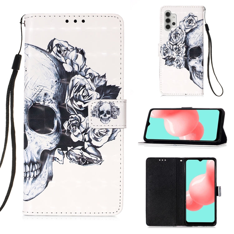 For Samsung Galaxy A32 5G 3D Painting Horizontal Flip Leather Case with Holder & Card Slot & Wallet & Lanyard