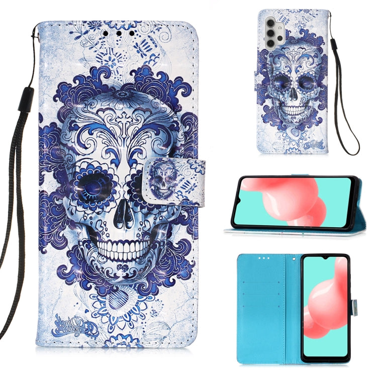 For Samsung Galaxy A32 5G 3D Painting Horizontal Flip Leather Case with Holder & Card Slot & Wallet & Lanyard