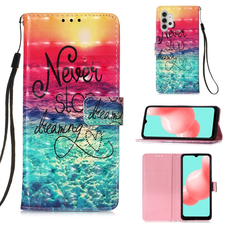For Samsung Galaxy A32 5G 3D Painting Horizontal Flip Leather Case with Holder & Card Slot & Wallet & Lanyard