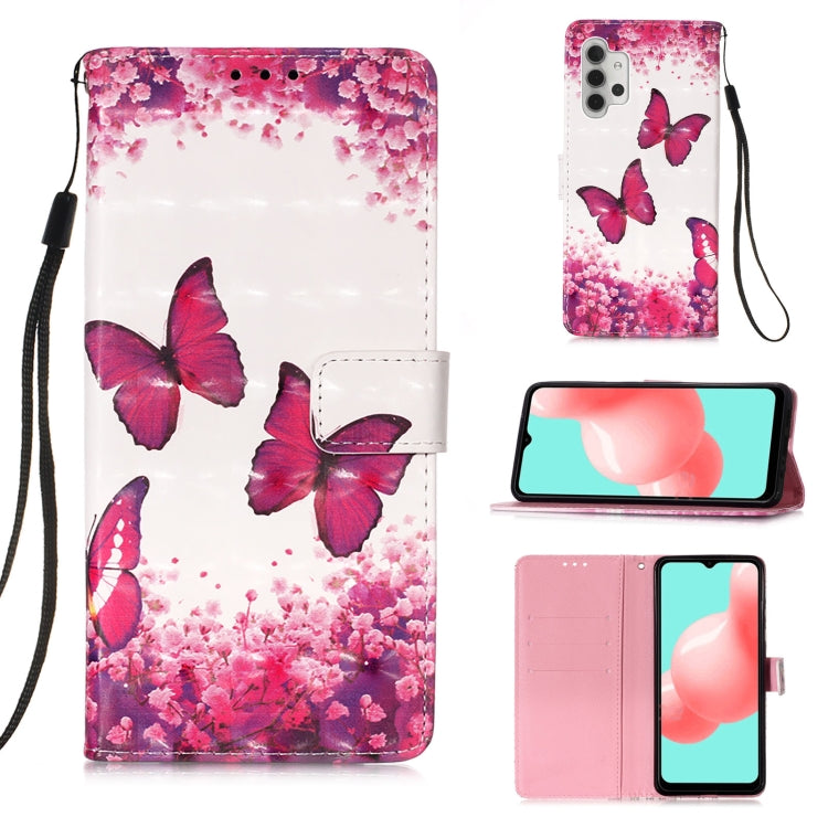 For Samsung Galaxy A32 5G 3D Painting Horizontal Flip Leather Case with Holder & Card Slot & Wallet & Lanyard