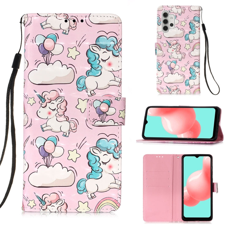 For Samsung Galaxy A32 5G 3D Painting Horizontal Flip Leather Case with Holder & Card Slot & Wallet & Lanyard