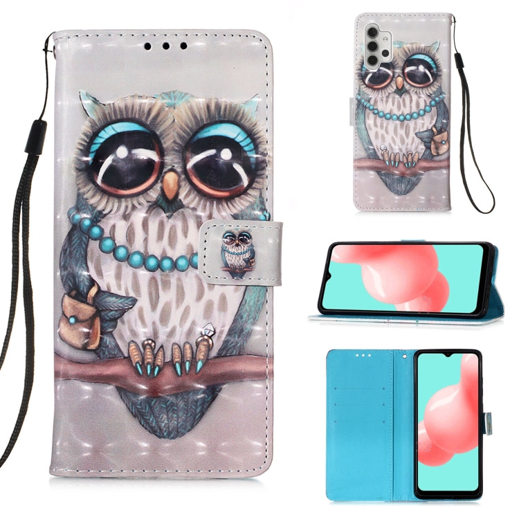 For Samsung Galaxy A32 5G 3D Painting Horizontal Flip Leather Case with Holder & Card Slot & Wallet & Lanyard