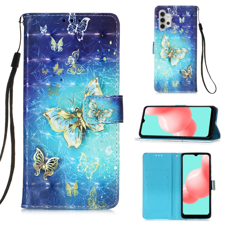 For Samsung Galaxy A32 5G 3D Painting Horizontal Flip Leather Case with Holder & Card Slot & Wallet & Lanyard