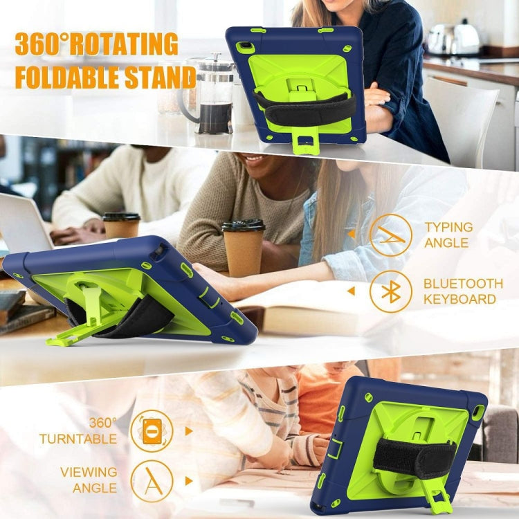 For Samsung Galaxy Tab A7 10.4 (2020) T500 Contrast Color Silicone + PC Combination Case with Holder