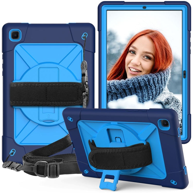For Samsung Galaxy Tab A7 10.4 (2020) T500 Contrast Color Silicone + PC Combination Case with Holder