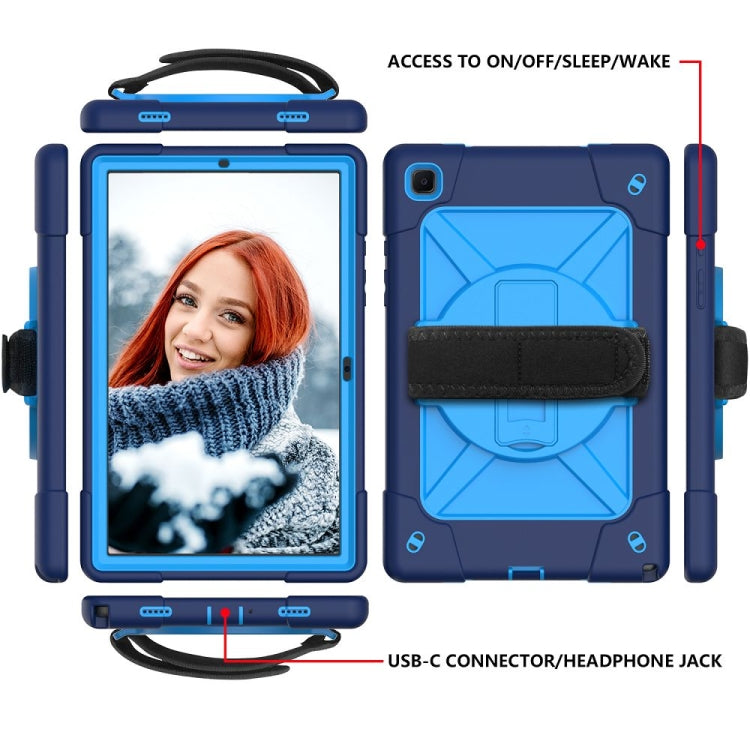 For Samsung Galaxy Tab A7 10.4 (2020) T500 Contrast Color Silicone + PC Combination Case with Holder