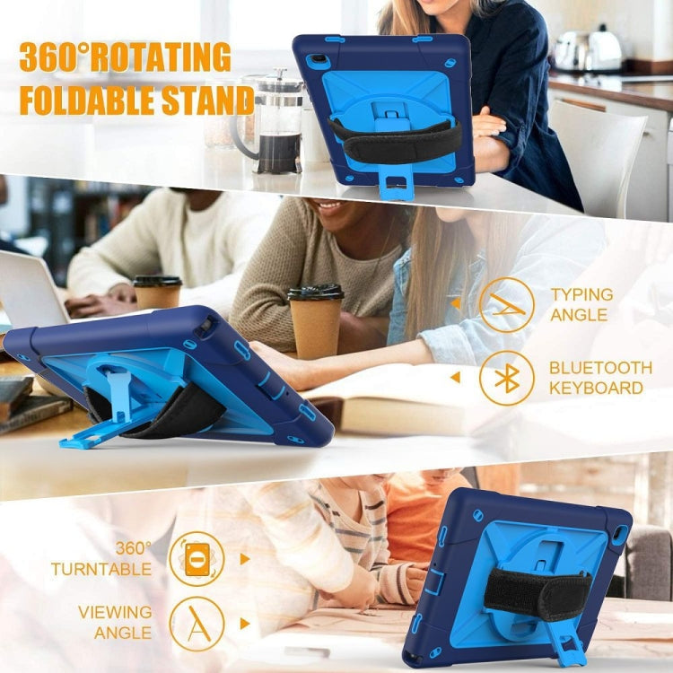 For Samsung Galaxy Tab A7 10.4 (2020) T500 Contrast Color Silicone + PC Combination Case with Holder