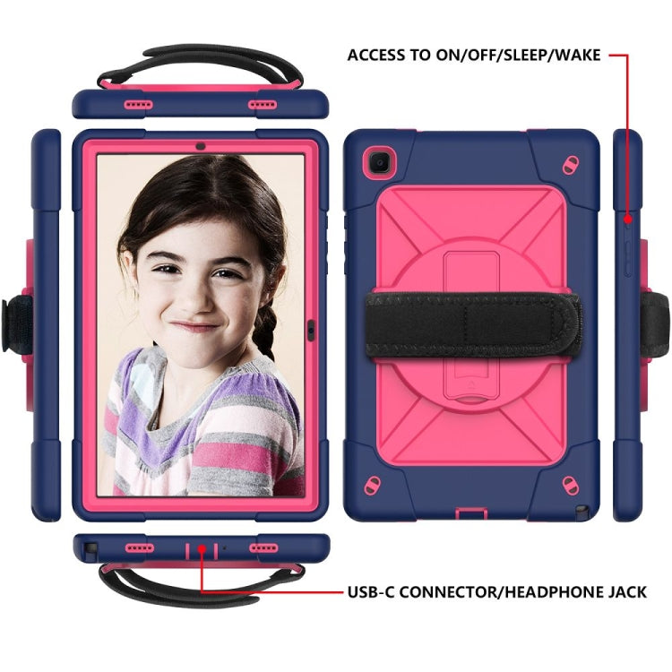 For Samsung Galaxy Tab A7 10.4 (2020) T500 Contrast Color Silicone + PC Combination Case with Holder