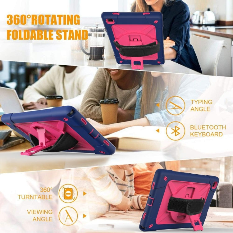For Samsung Galaxy Tab A7 10.4 (2020) T500 Contrast Color Silicone + PC Combination Case with Holder