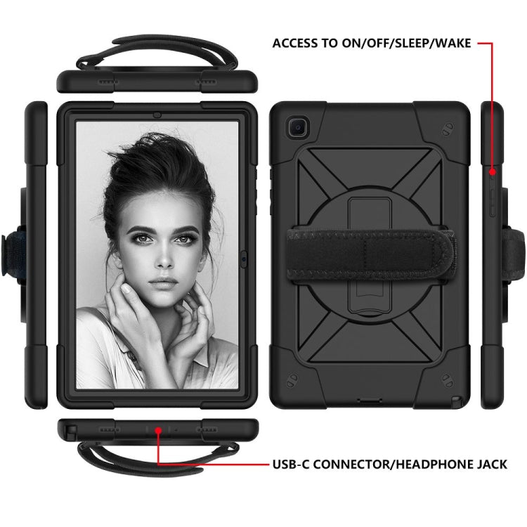 For Samsung Galaxy Tab A7 10.4 (2020) T500 Contrast Color Silicone + PC Combination Case with Holder