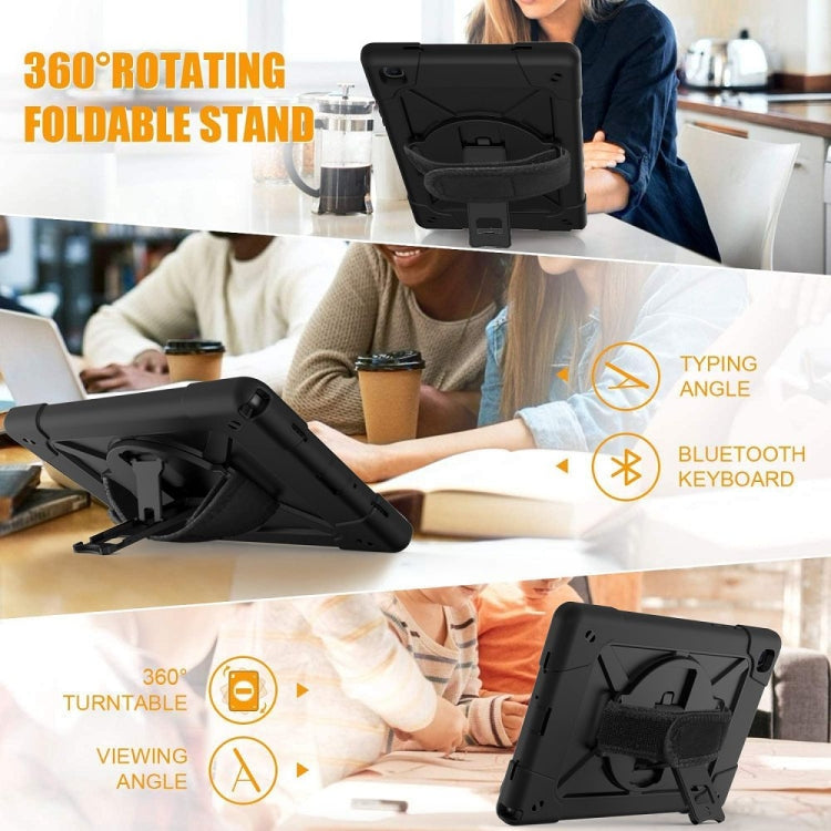 For Samsung Galaxy Tab A7 10.4 (2020) T500 Contrast Color Silicone + PC Combination Case with Holder