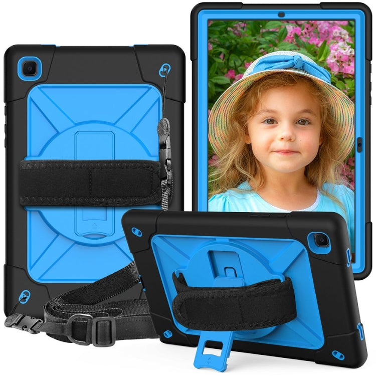 For Samsung Galaxy Tab A7 10.4 (2020) T500 Contrast Color Silicone + PC Combination Case with Holder