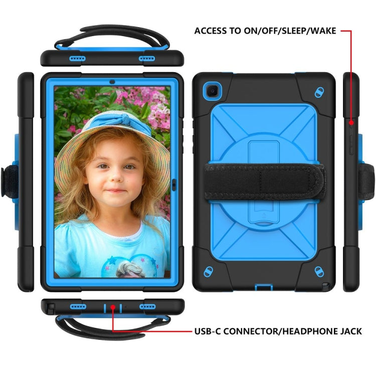 For Samsung Galaxy Tab A7 10.4 (2020) T500 Contrast Color Silicone + PC Combination Case with Holder