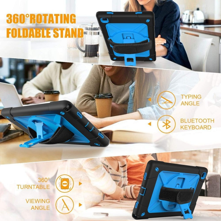 For Samsung Galaxy Tab A7 10.4 (2020) T500 Contrast Color Silicone + PC Combination Case with Holder