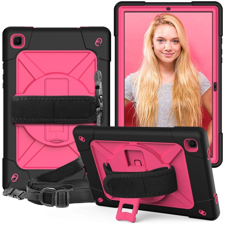 For Samsung Galaxy Tab A7 10.4 (2020) T500 Contrast Color Silicone + PC Combination Case with Holder