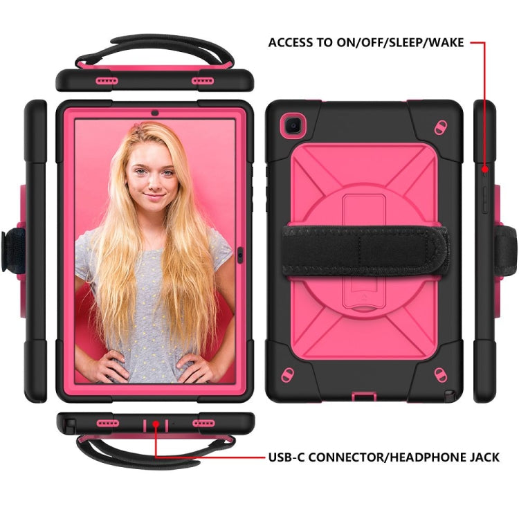 For Samsung Galaxy Tab A7 10.4 (2020) T500 Contrast Color Silicone + PC Combination Case with Holder