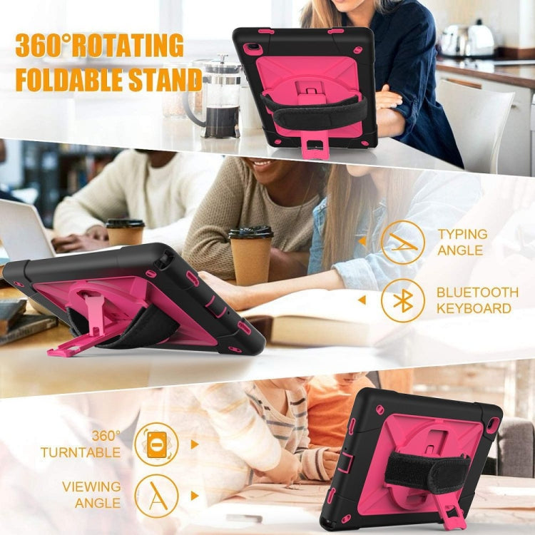 For Samsung Galaxy Tab A7 10.4 (2020) T500 Contrast Color Silicone + PC Combination Case with Holder