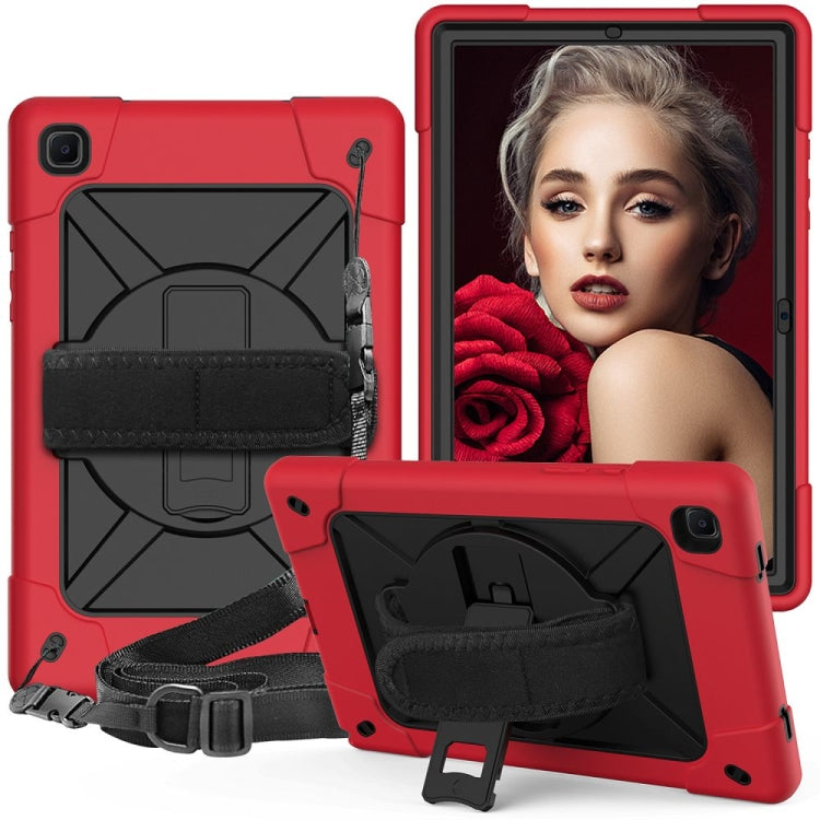 For Samsung Galaxy Tab A7 10.4 (2020) T500 Contrast Color Silicone + PC Combination Case with Holder