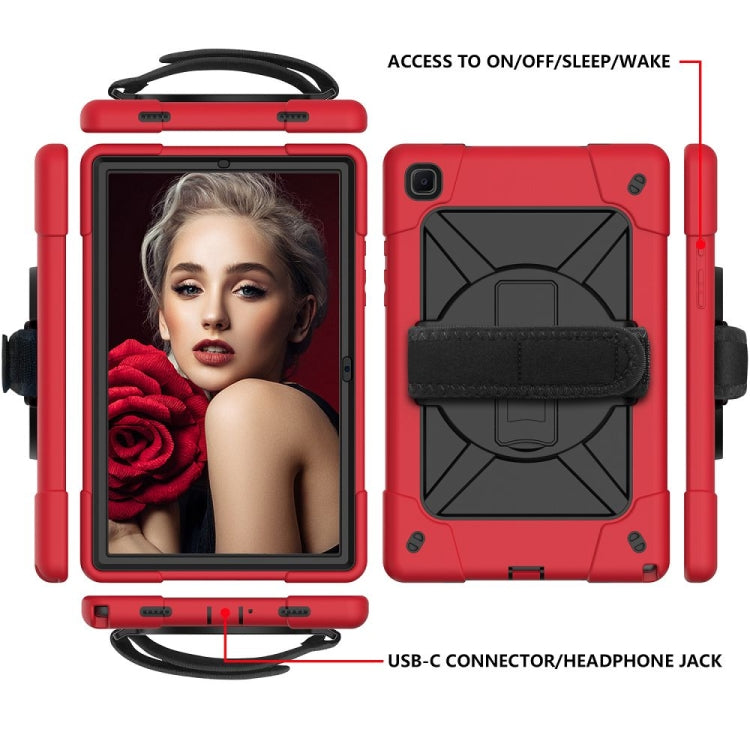 For Samsung Galaxy Tab A7 10.4 (2020) T500 Contrast Color Silicone + PC Combination Case with Holder