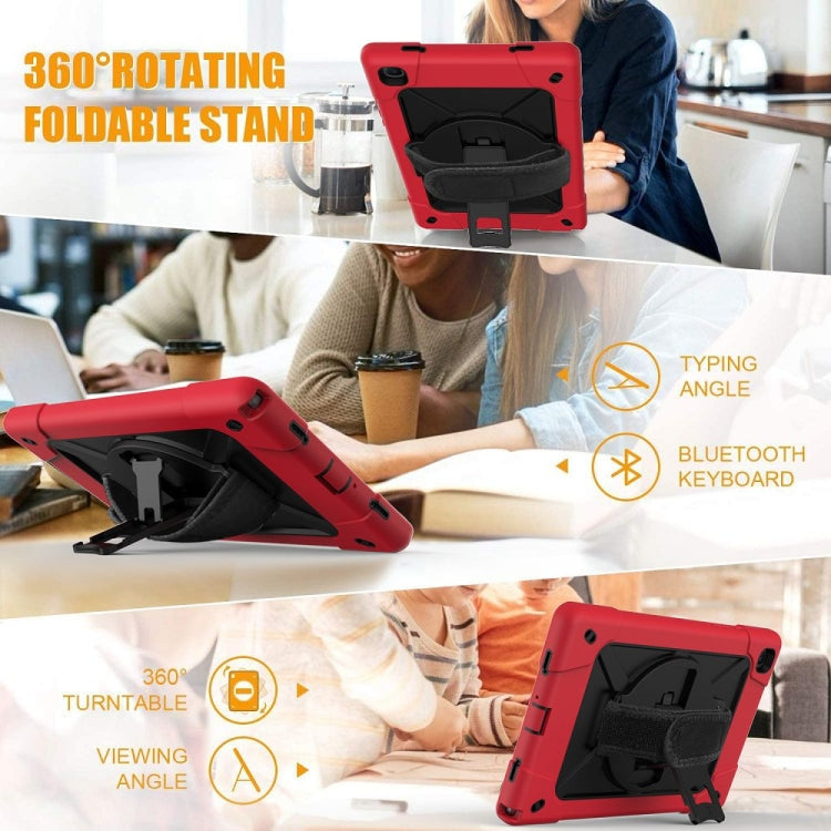 For Samsung Galaxy Tab A7 10.4 (2020) T500 Contrast Color Silicone + PC Combination Case with Holder