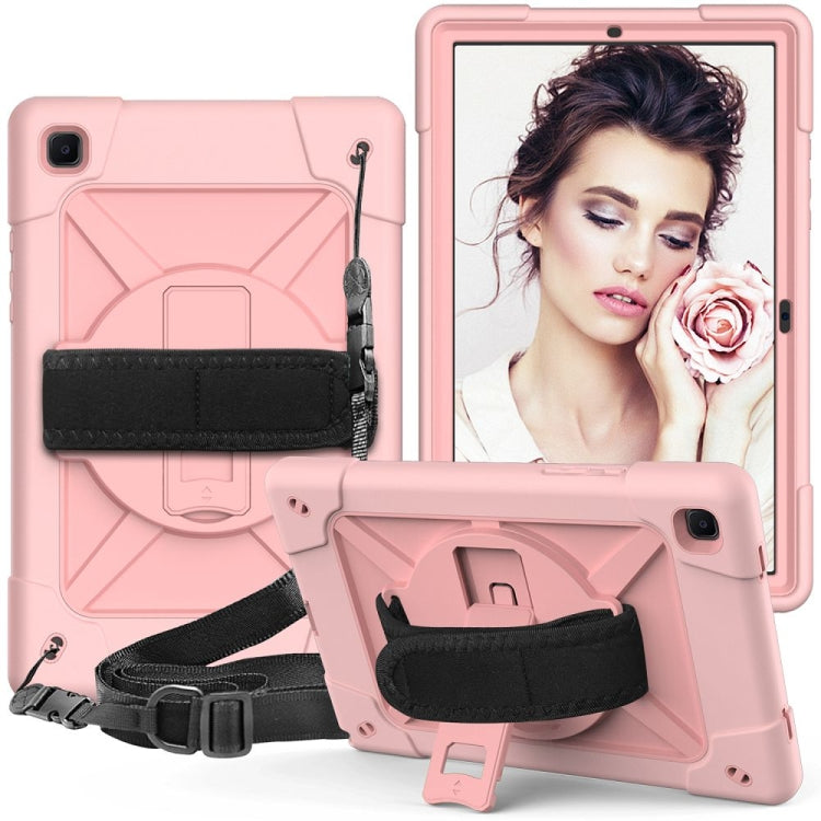 For Samsung Galaxy Tab A7 10.4 (2020) T500 Contrast Color Silicone + PC Combination Case with Holder