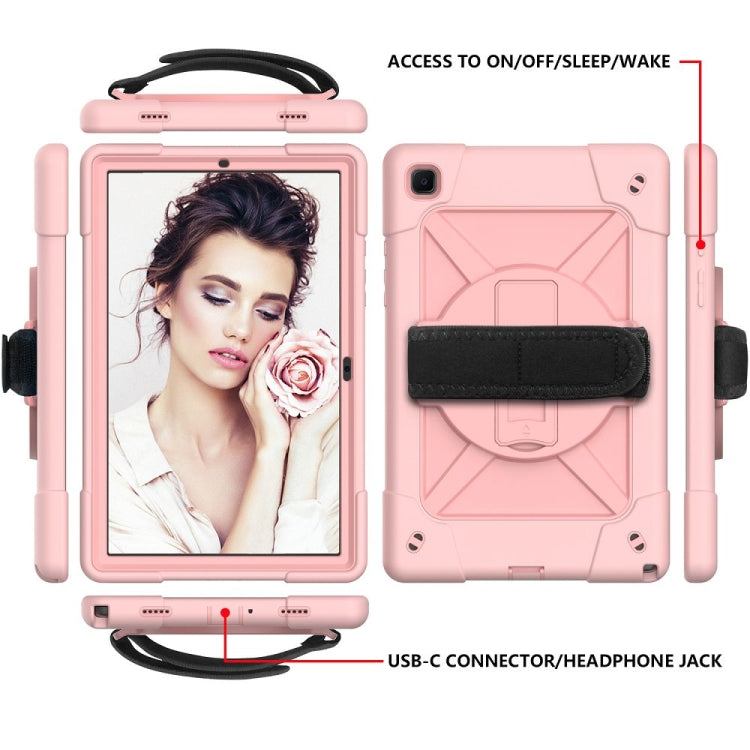 For Samsung Galaxy Tab A7 10.4 (2020) T500 Contrast Color Silicone + PC Combination Case with Holder