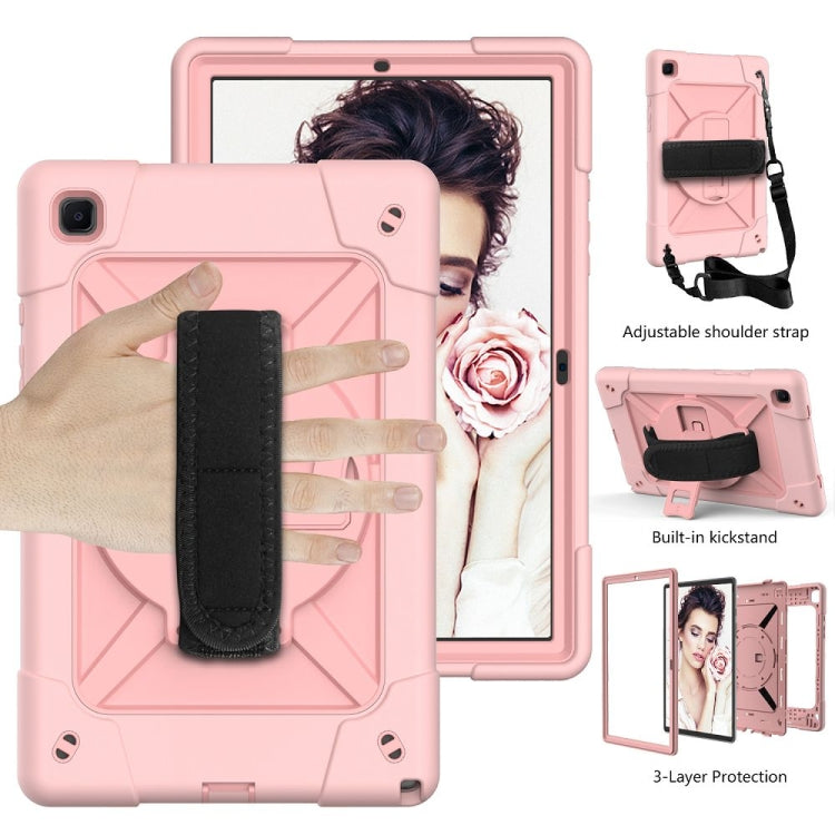 For Samsung Galaxy Tab A7 10.4 (2020) T500 Contrast Color Silicone + PC Combination Case with Holder