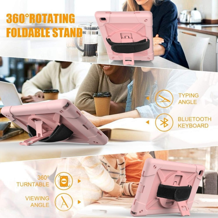 For Samsung Galaxy Tab A7 10.4 (2020) T500 Contrast Color Silicone + PC Combination Case with Holder