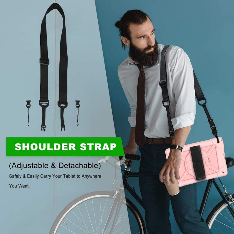 For Samsung Galaxy Tab A7 10.4 (2020) T500 Contrast Color Silicone + PC Combination Case with Holder
