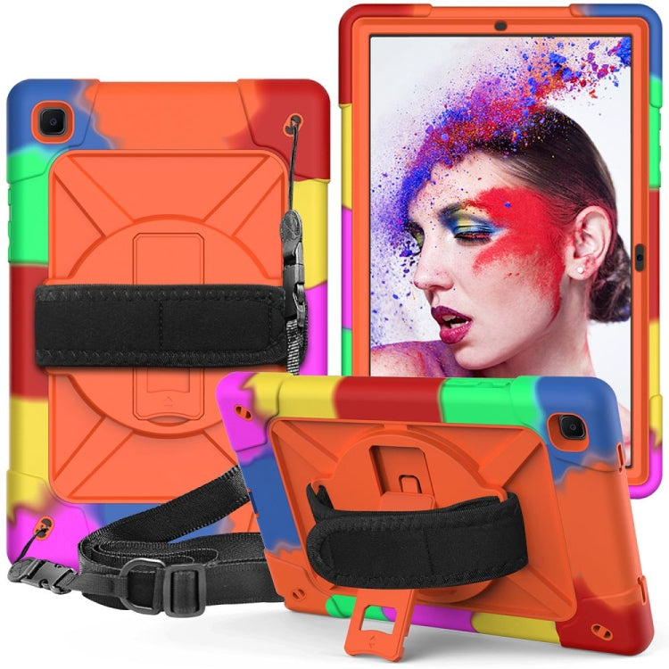 For Samsung Galaxy Tab A7 10.4 (2020) T500 Contrast Color Silicone + PC Combination Case with Holder