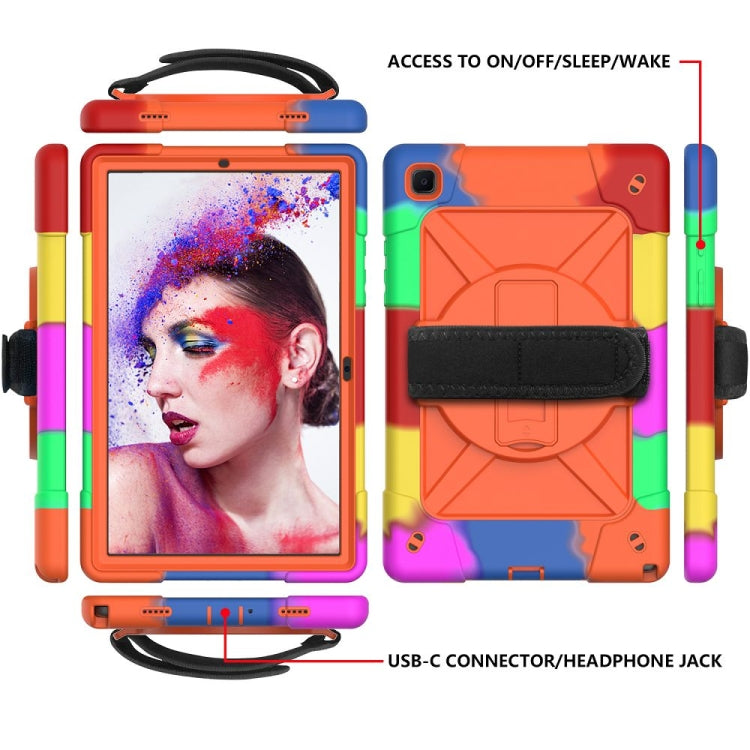 For Samsung Galaxy Tab A7 10.4 (2020) T500 Contrast Color Silicone + PC Combination Case with Holder