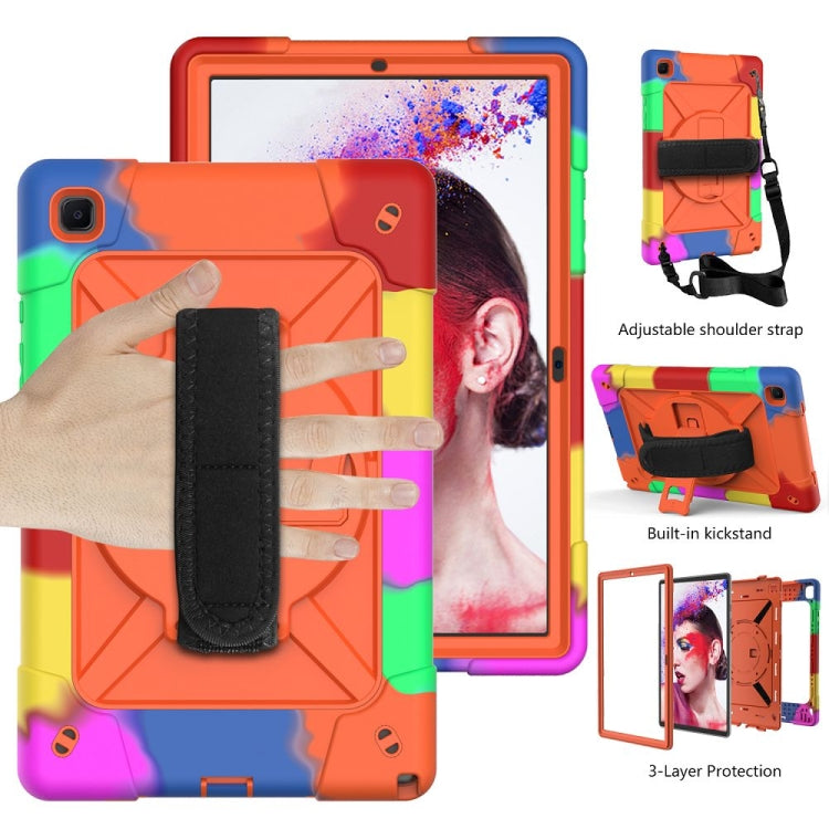 For Samsung Galaxy Tab A7 10.4 (2020) T500 Contrast Color Silicone + PC Combination Case with Holder