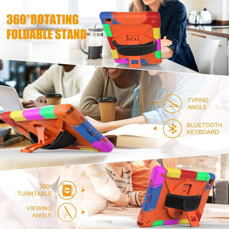For Samsung Galaxy Tab A7 10.4 (2020) T500 Contrast Color Silicone + PC Combination Case with Holder